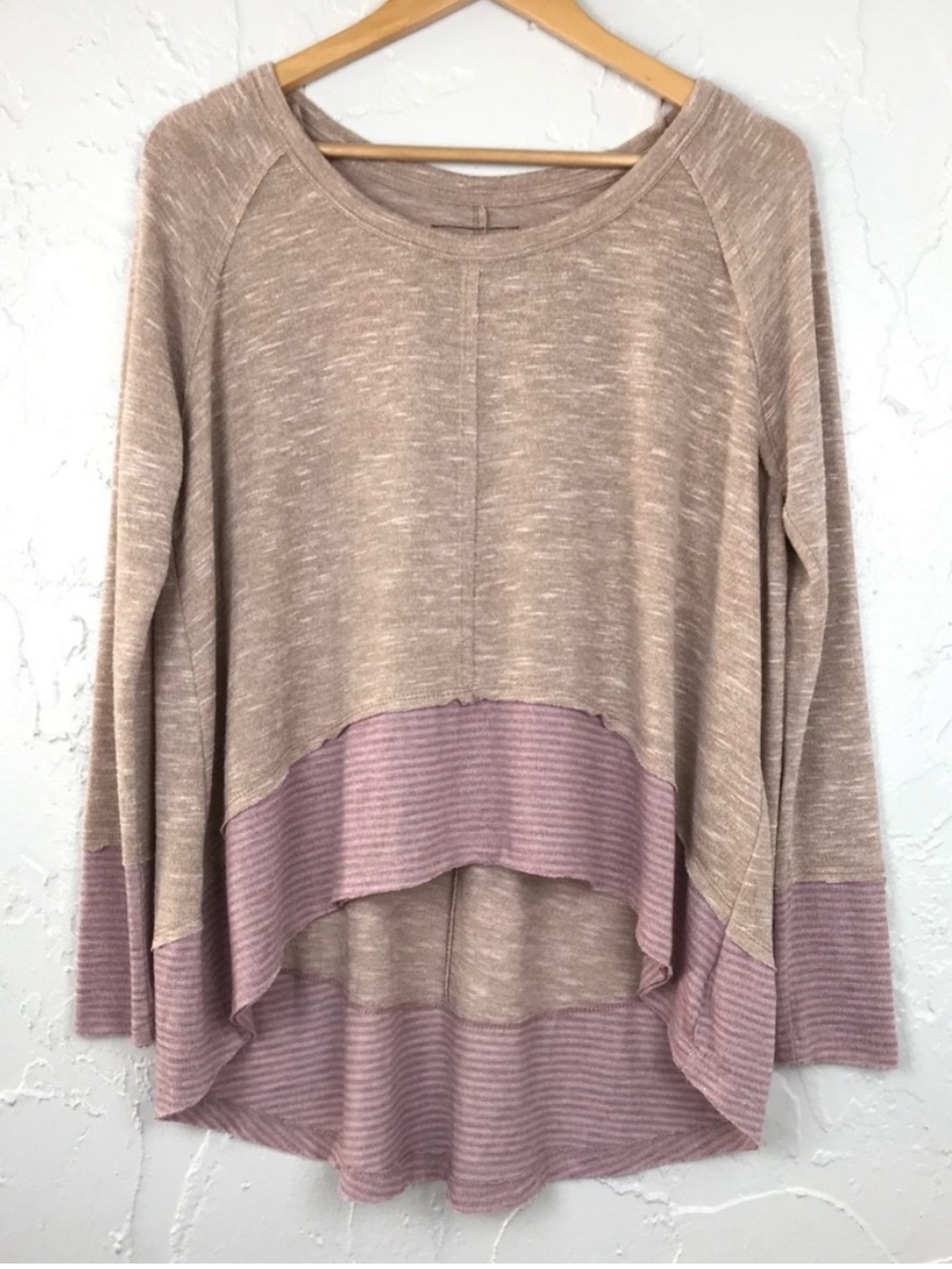 We the Free  Hi - Lo Swing Tan Purple Top S